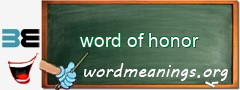 WordMeaning blackboard for word of honor